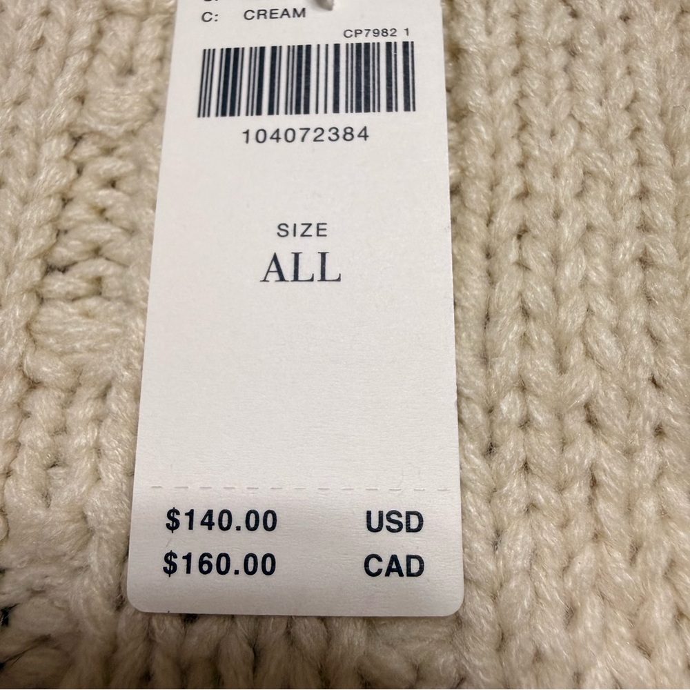 Anthropologie | NWT Cream Cropped Cable  Knit Cardigan Sweater | ONE SIZE - Picture 11 of 13